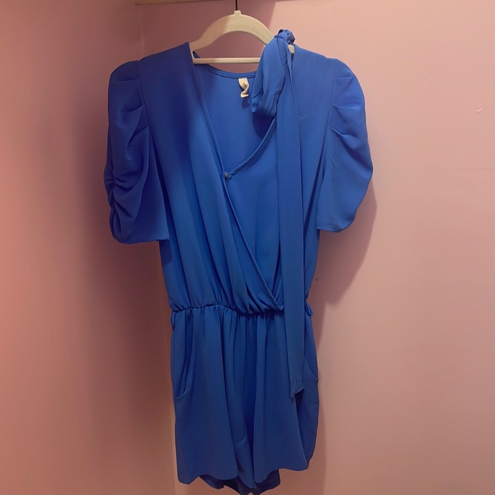 Blue Romper with belt